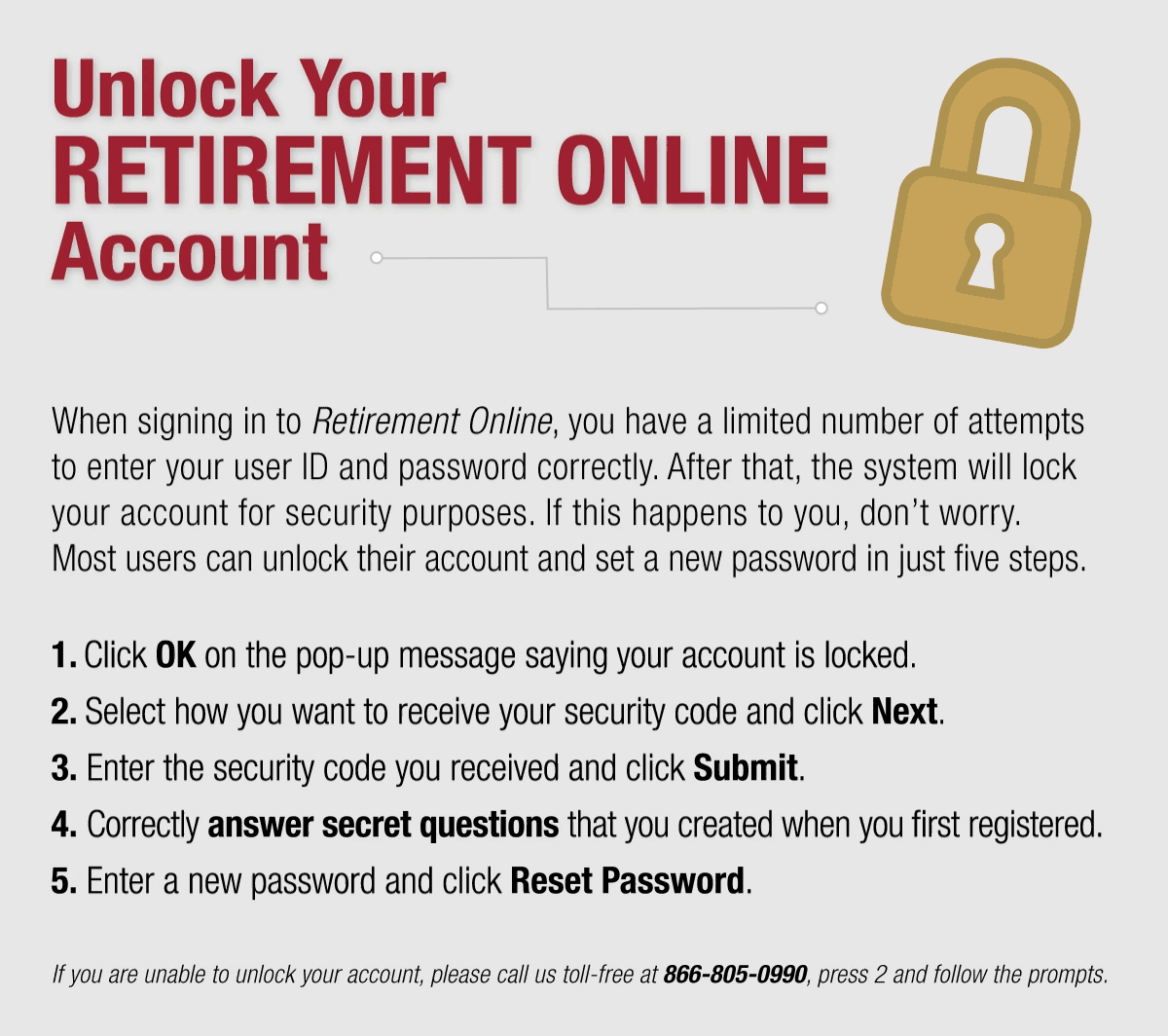 Steps for Unlocking Your Retirement Online Account